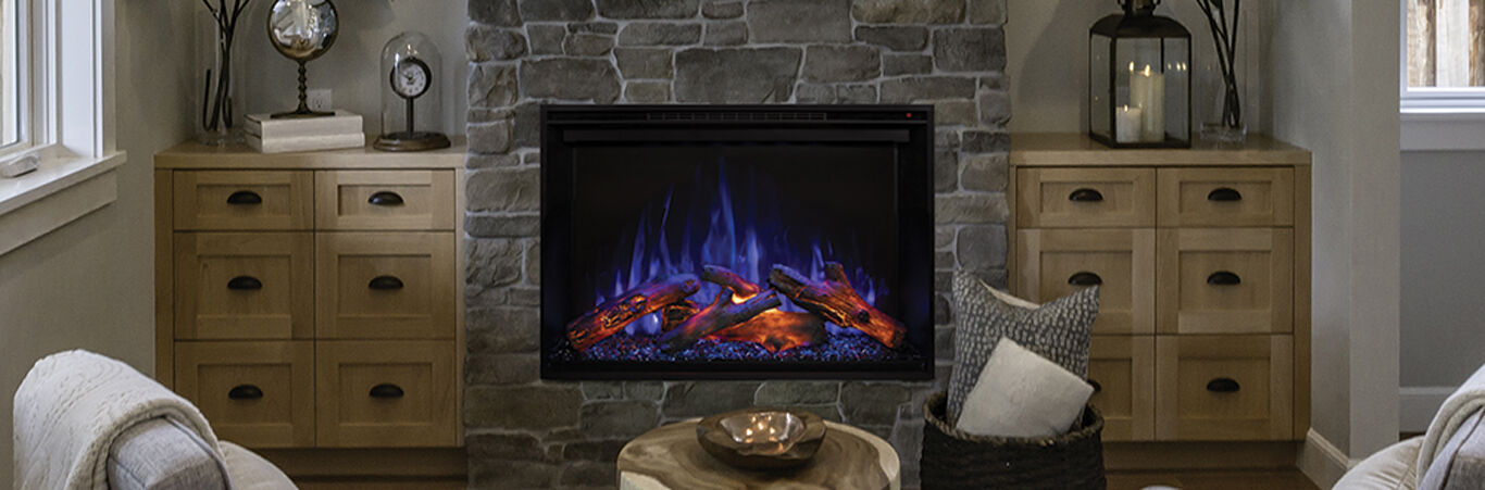 built-in electric fireplace 